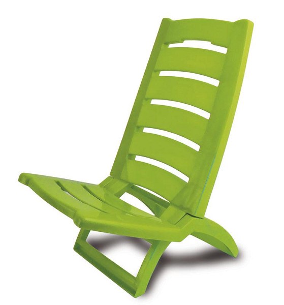 Strandstoel opklapbaar kunststof 80x38cm groen