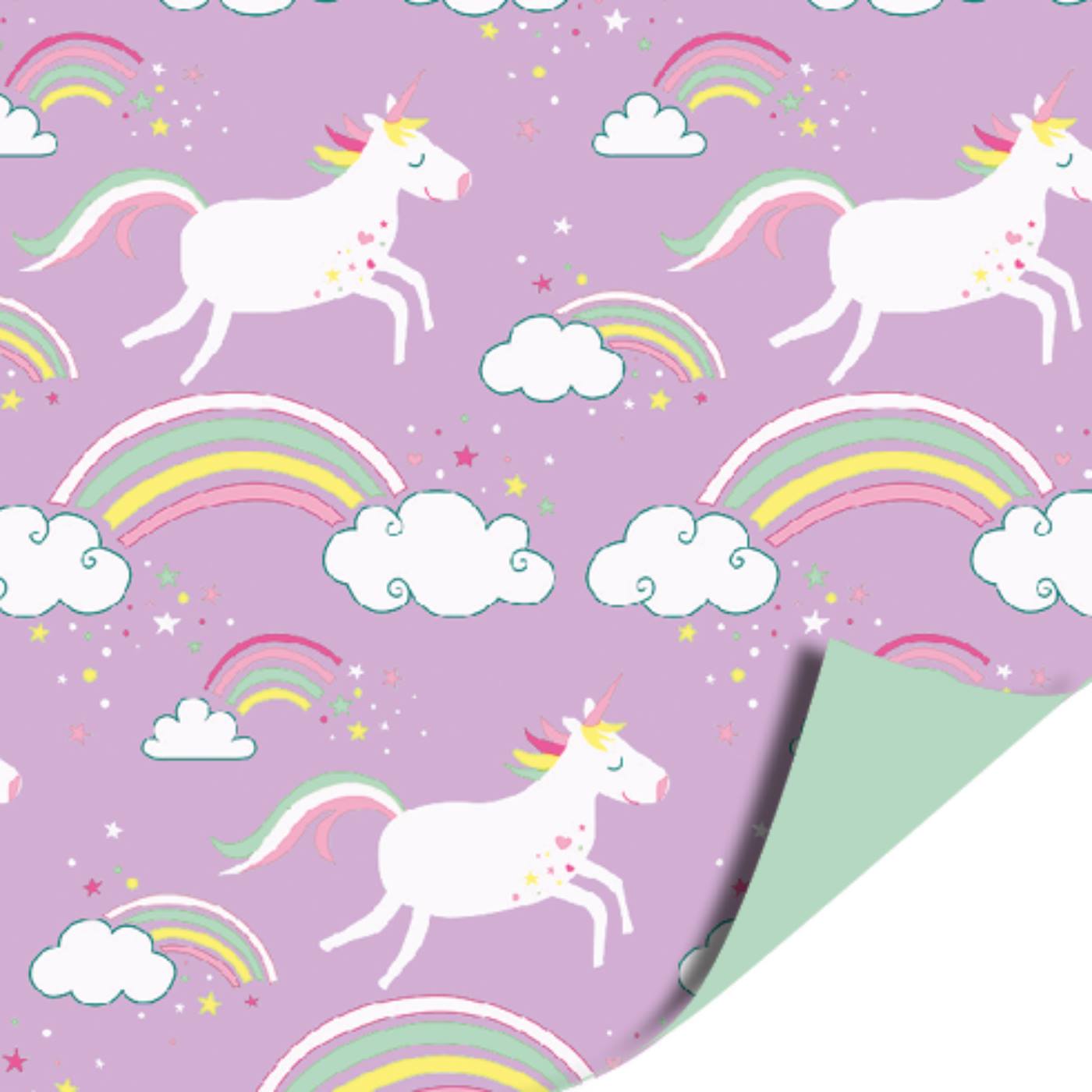 Toonbankrol 30cm 100m Unicorns lila/mint