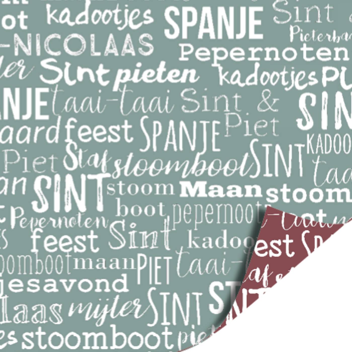 Toonbankrol 30cm 100m Sint Letters lila/mint