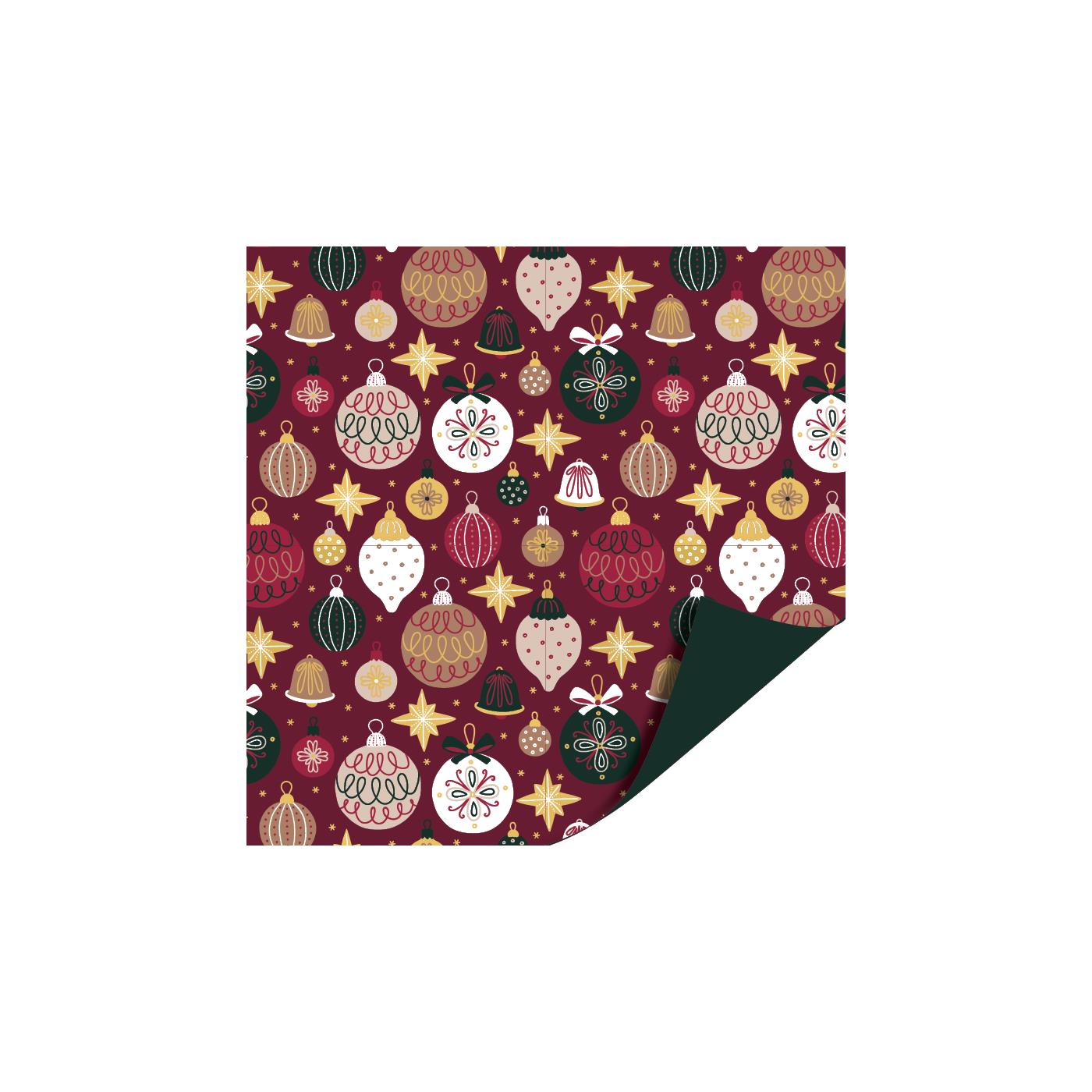 Toonbankrol 50cm Kerst ornamenten/groen