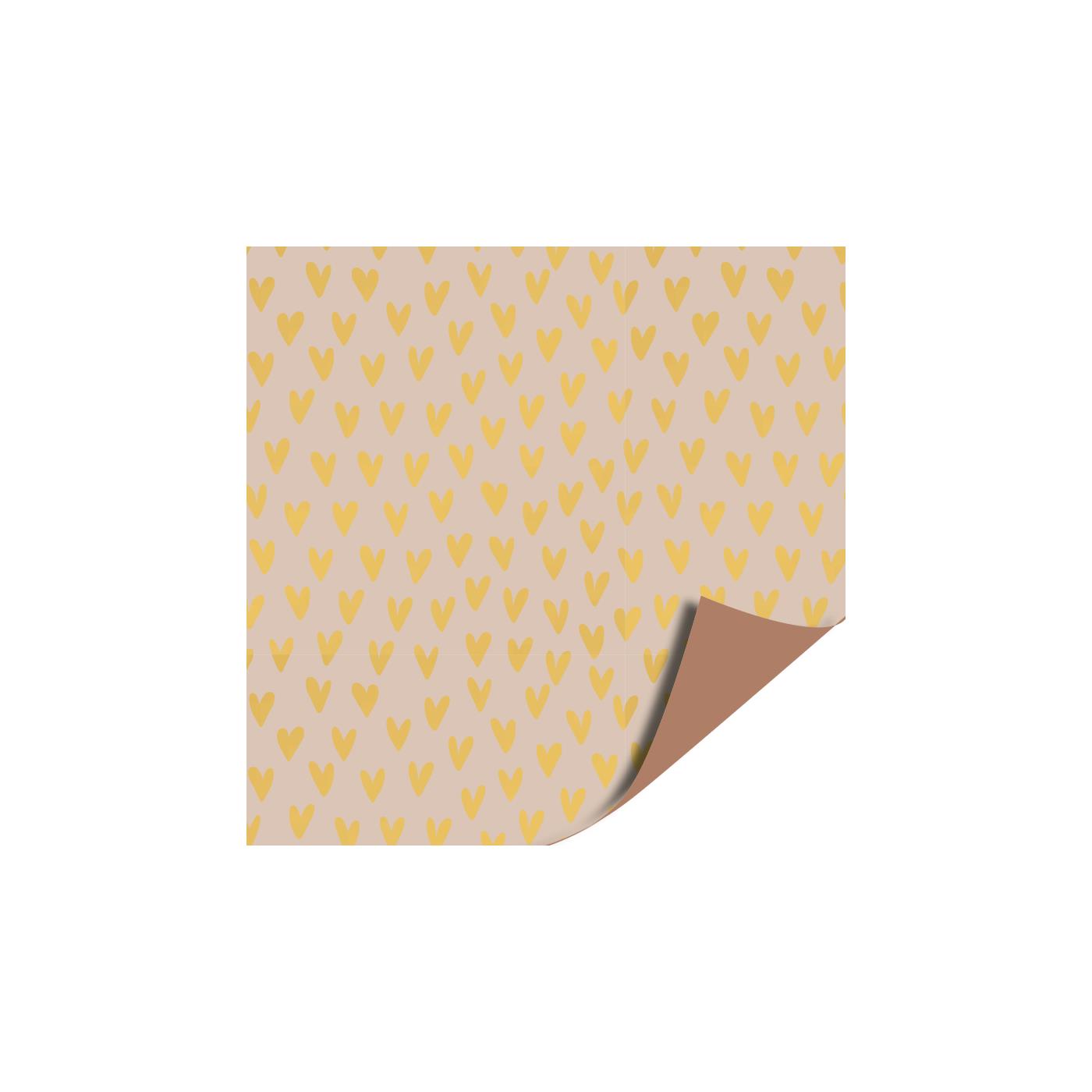 Toonbankrol 50cm Lots of love gold/bruin