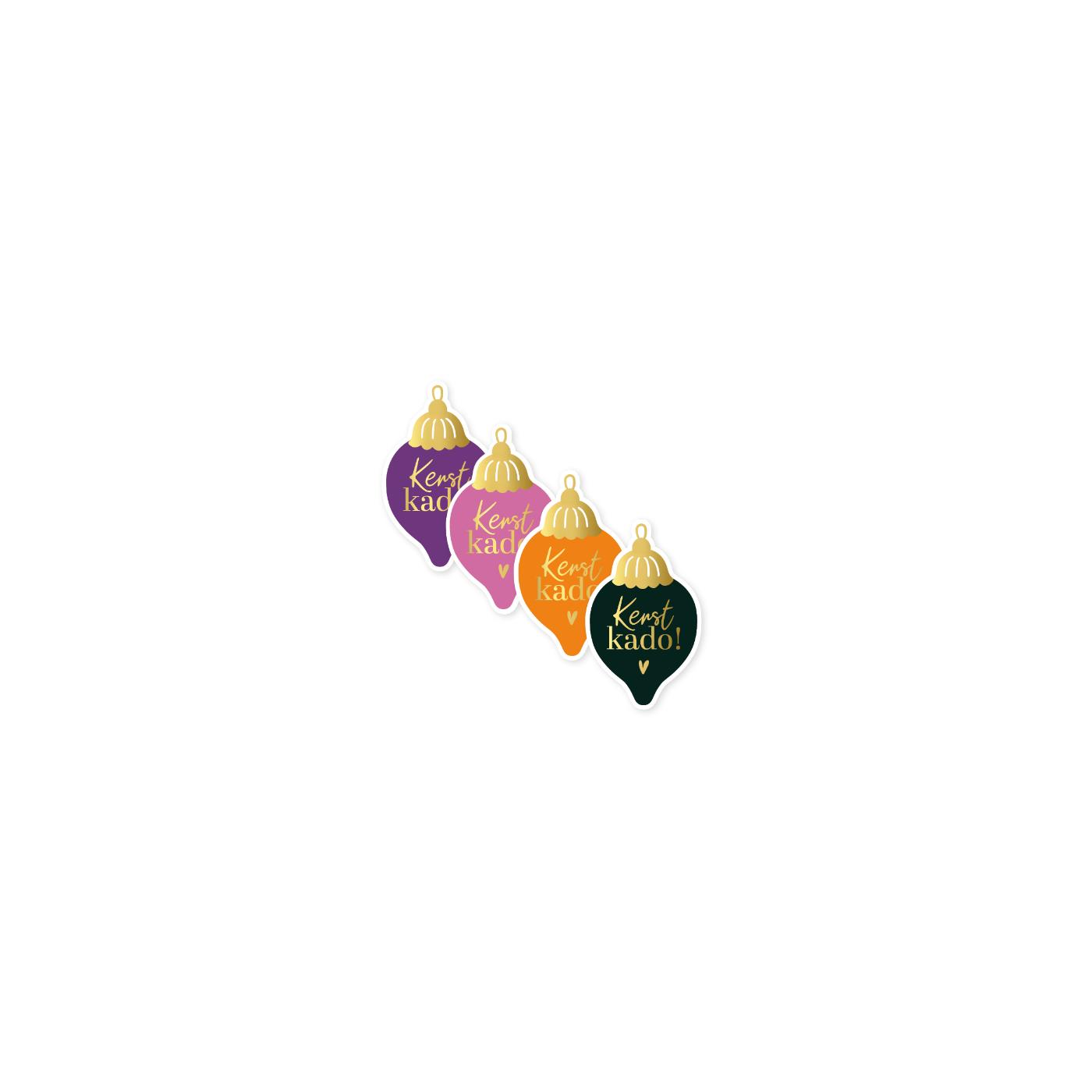 Stickers Kerst kado kerstbal 250st