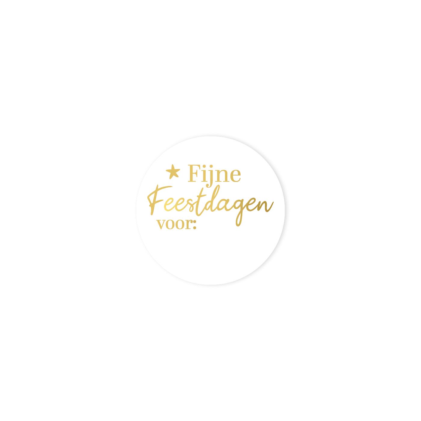Stickers Fijne feestdagen voor wit/goud