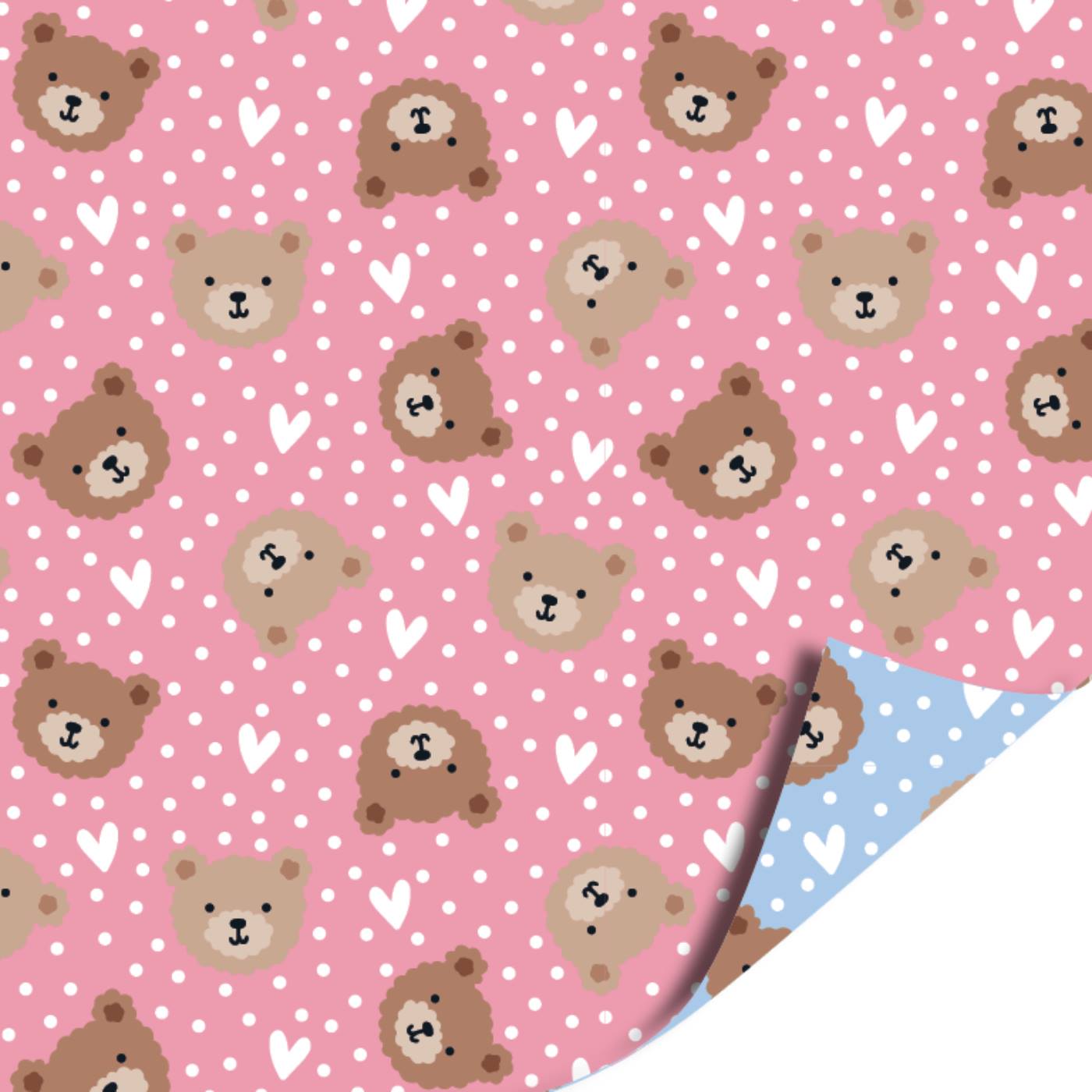 Toonbankrol 50cm 100m Little Bear roze/blauw