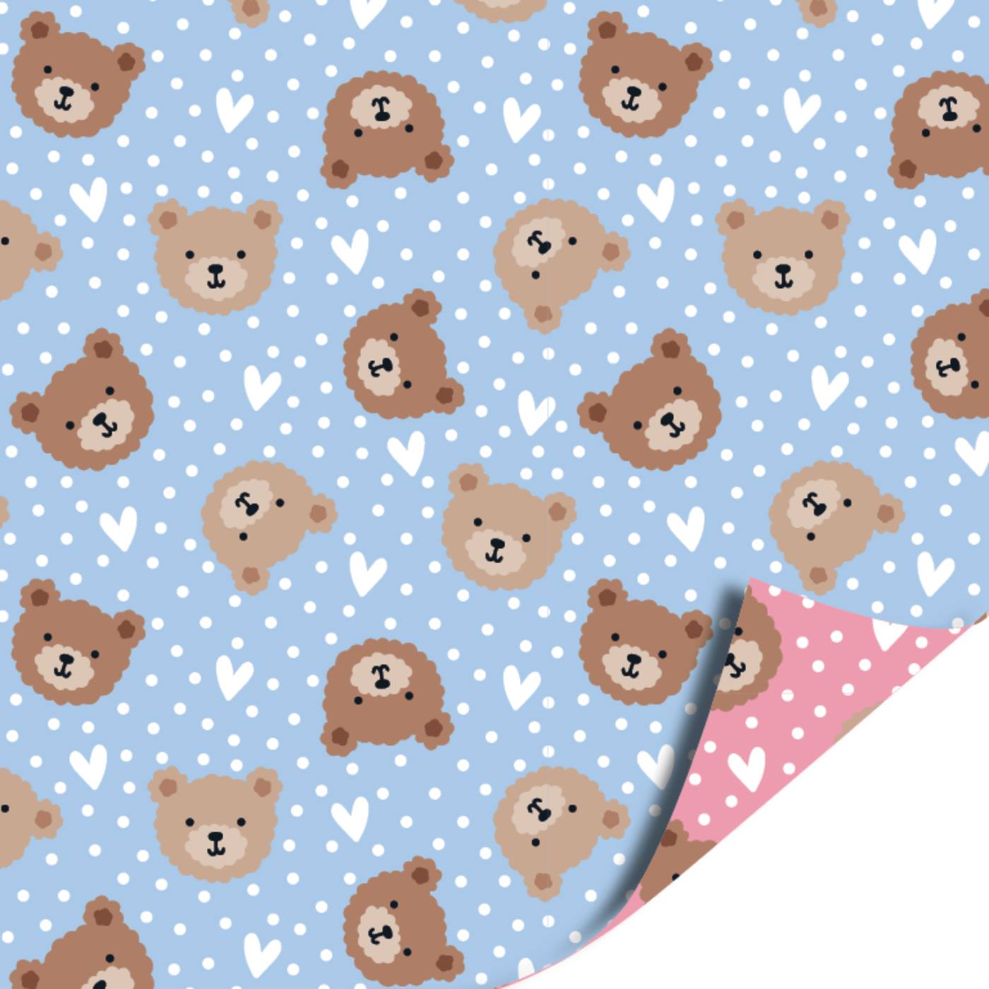 Toonbankrol 50cm 100m Little Bear roze/blauw