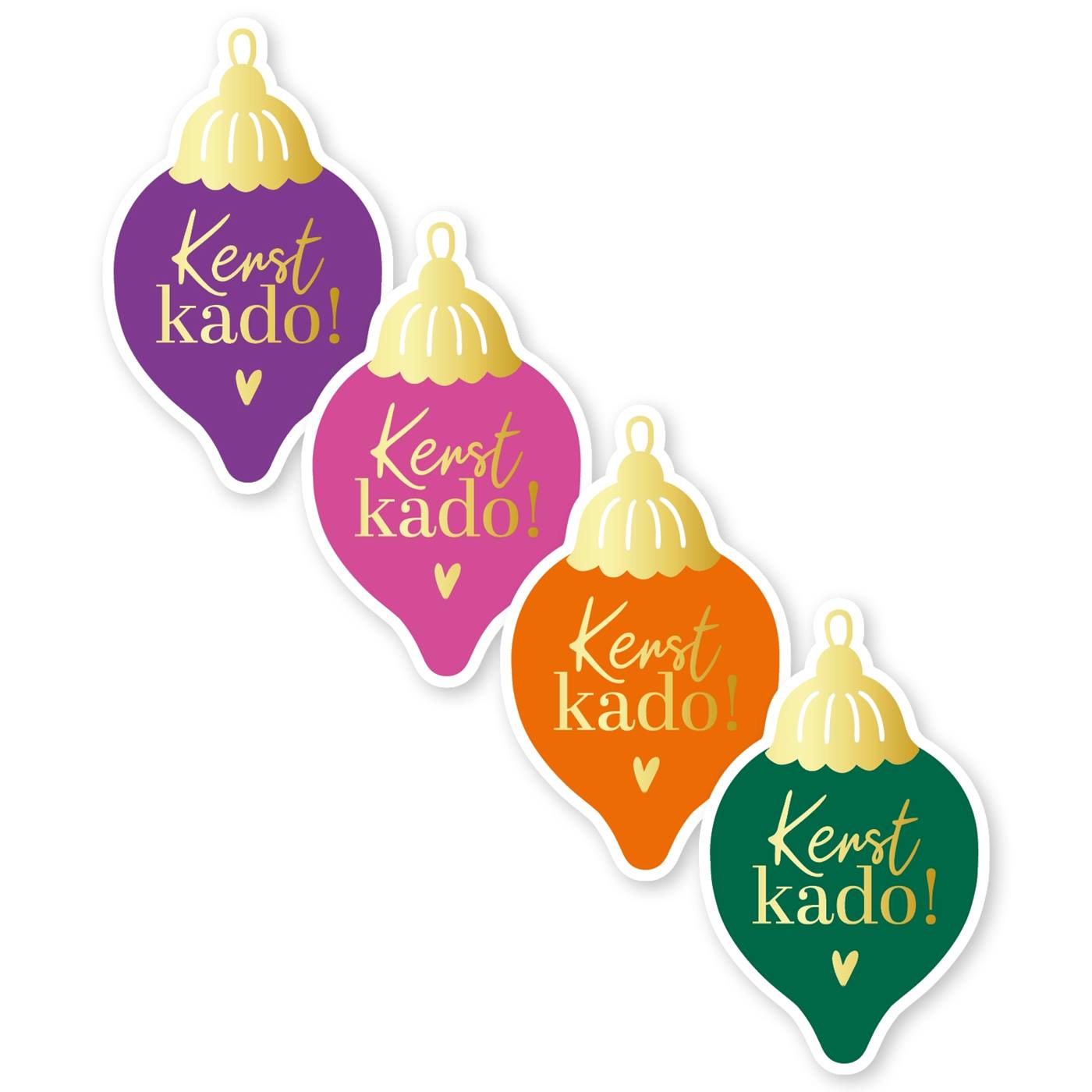 Cadeaustickers Kerst Kado 250 stuks