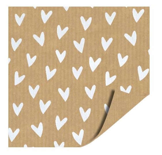 Kraft Toonbankrol 30cm 100m - Hartjes