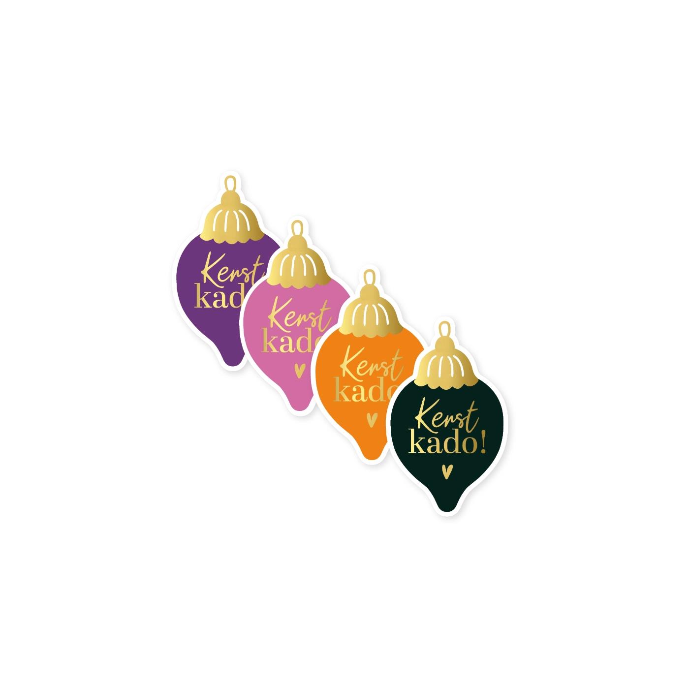 Stickers Kerst kado kerstbal 250st