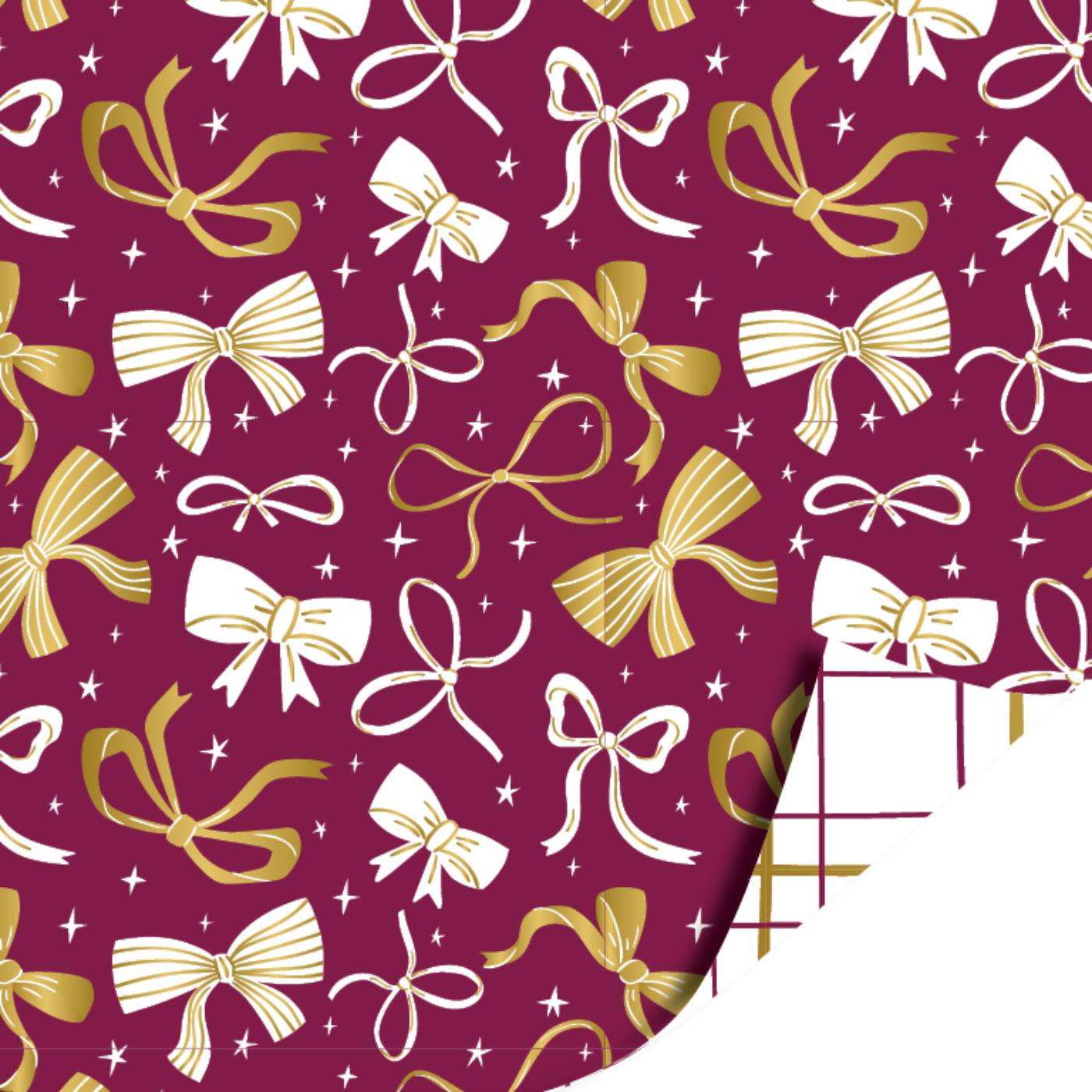 Toonbankrol 50cm 100m Bows burgundy
