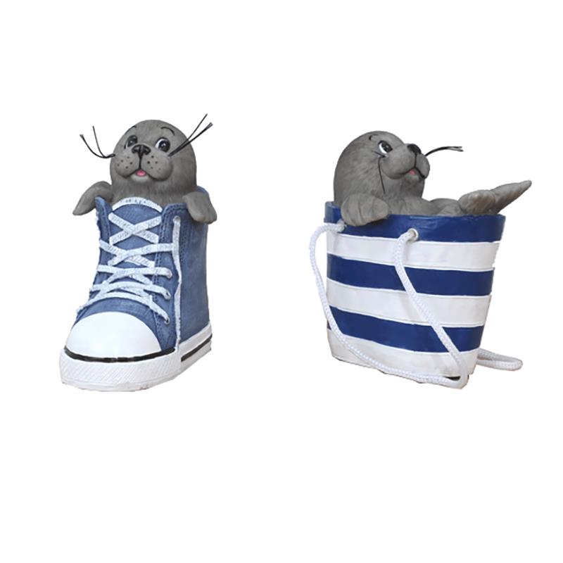 Spaarpot zeehond in tas of schoen