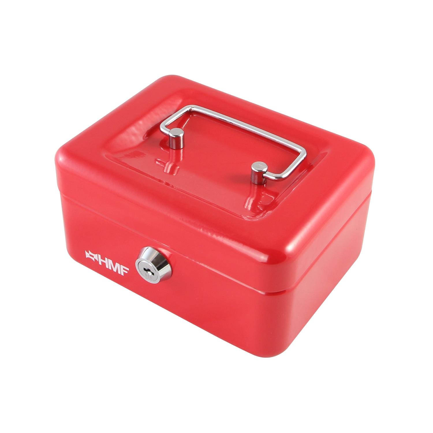 Geldkist cassette rood 15x12x8cm