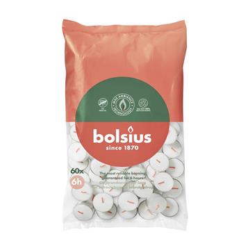 Bolsius Theelicht wit 6h zak a 60st