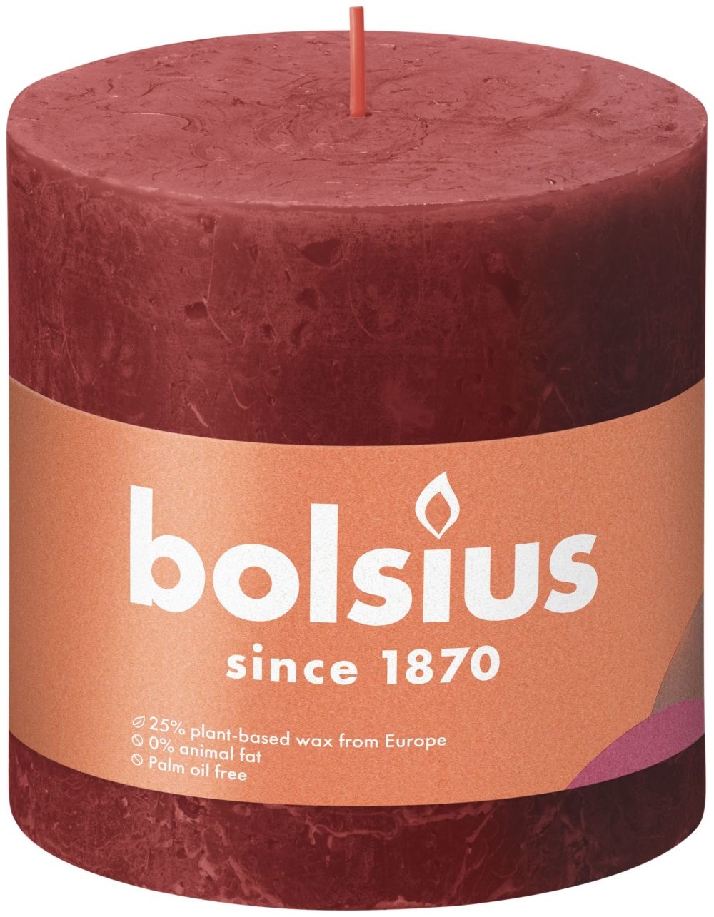 Bolsius Rustiek stompkaars 100/100 Rood