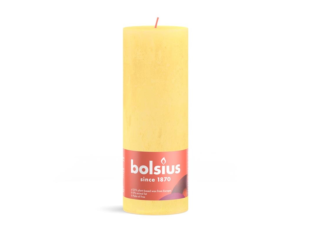 Bolsius Rustiek kaars 190/68 Geel