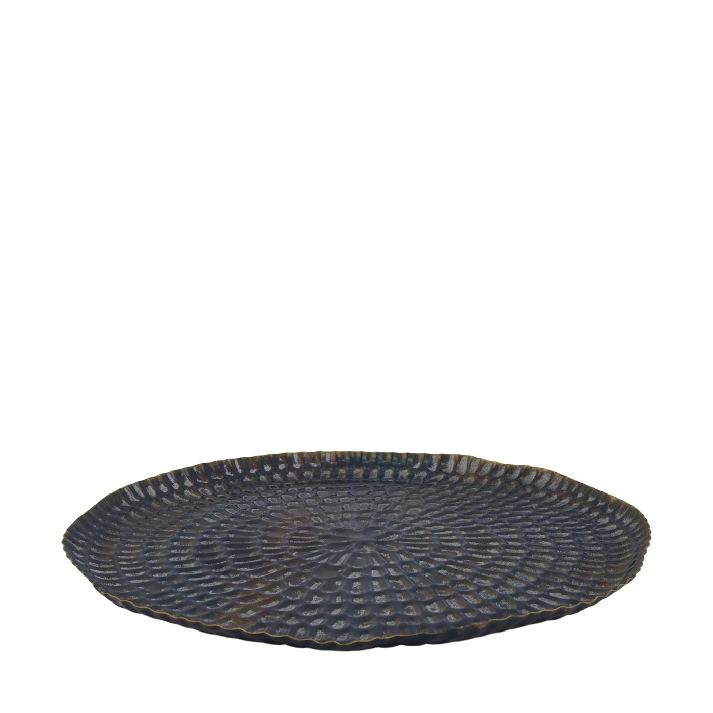 Dienblad metaal zwart/goud Ø38cm