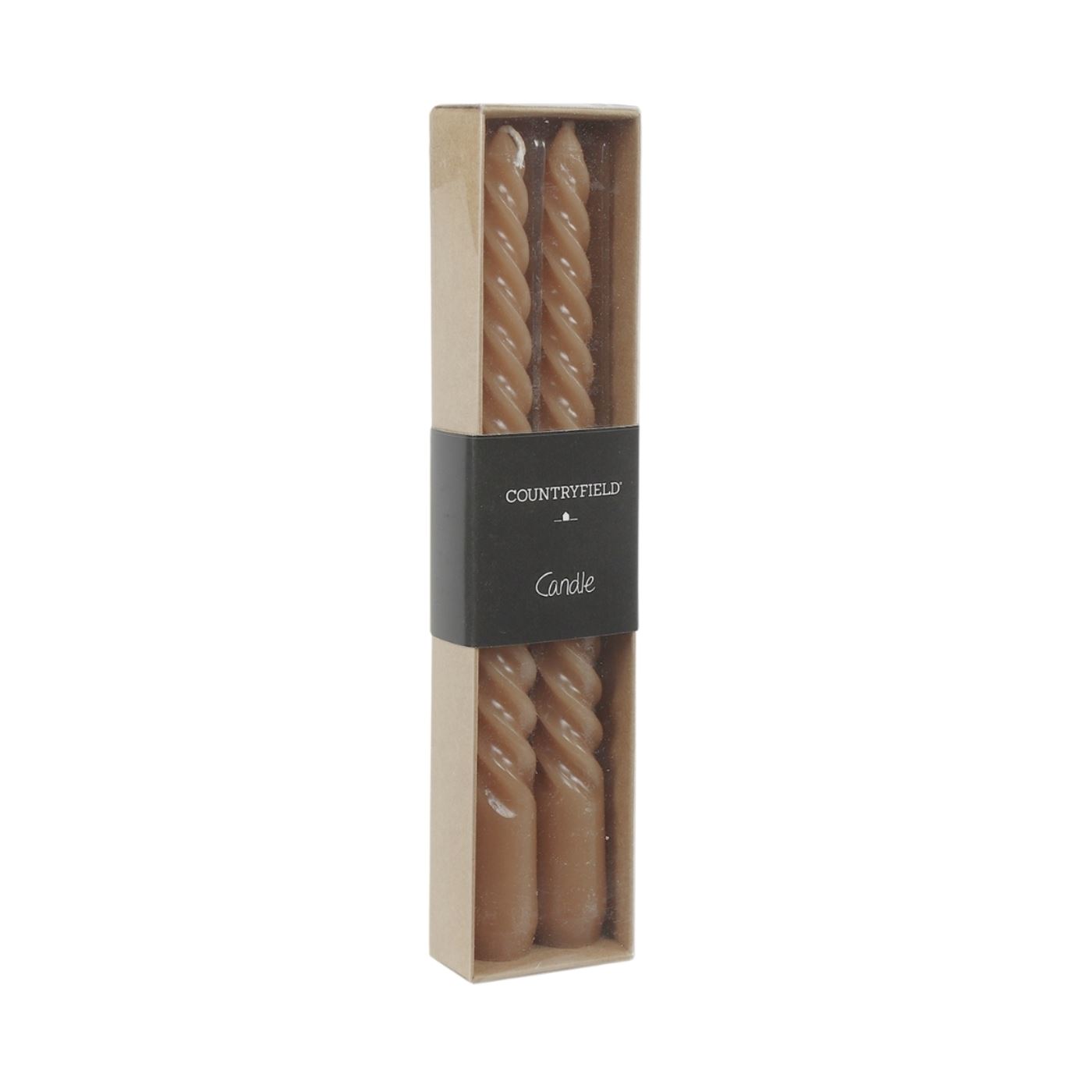 Countryfield dinerkaarsen Twirly beige