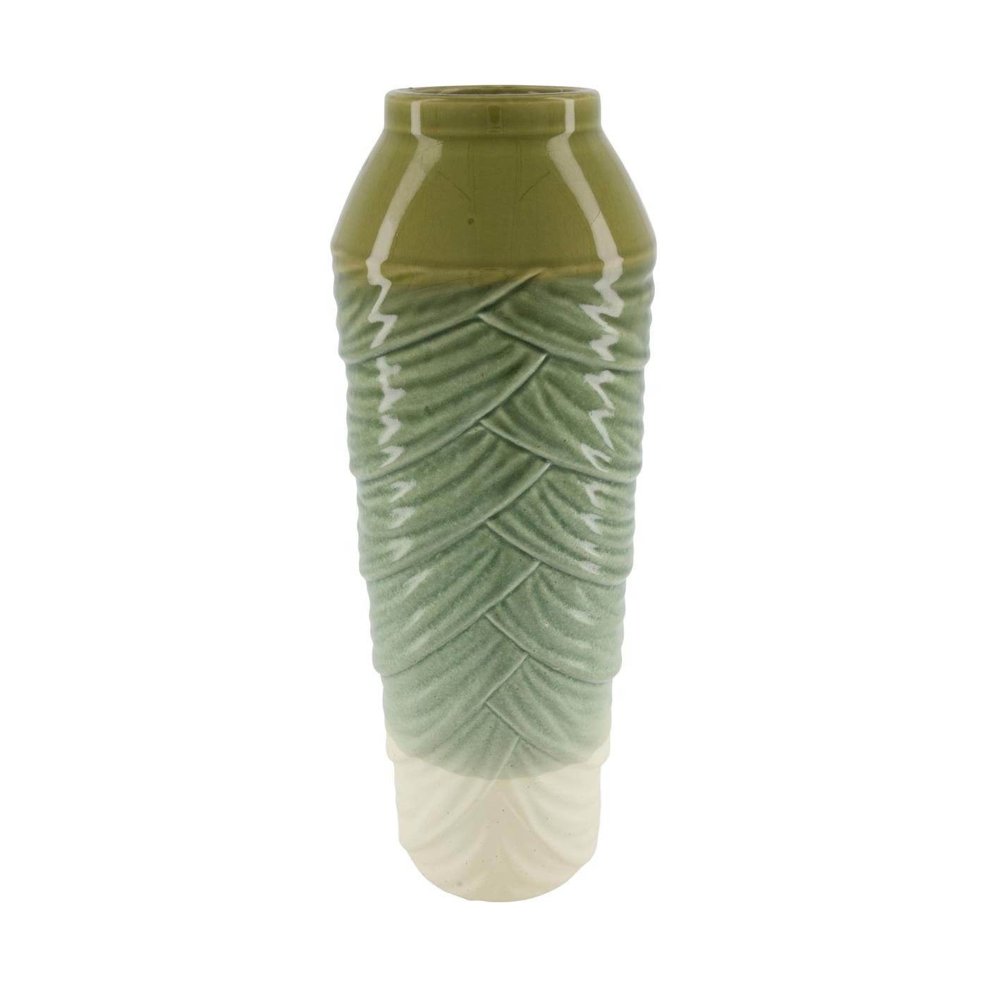 Vaas keramiek groen/crème Ø17xh46cm