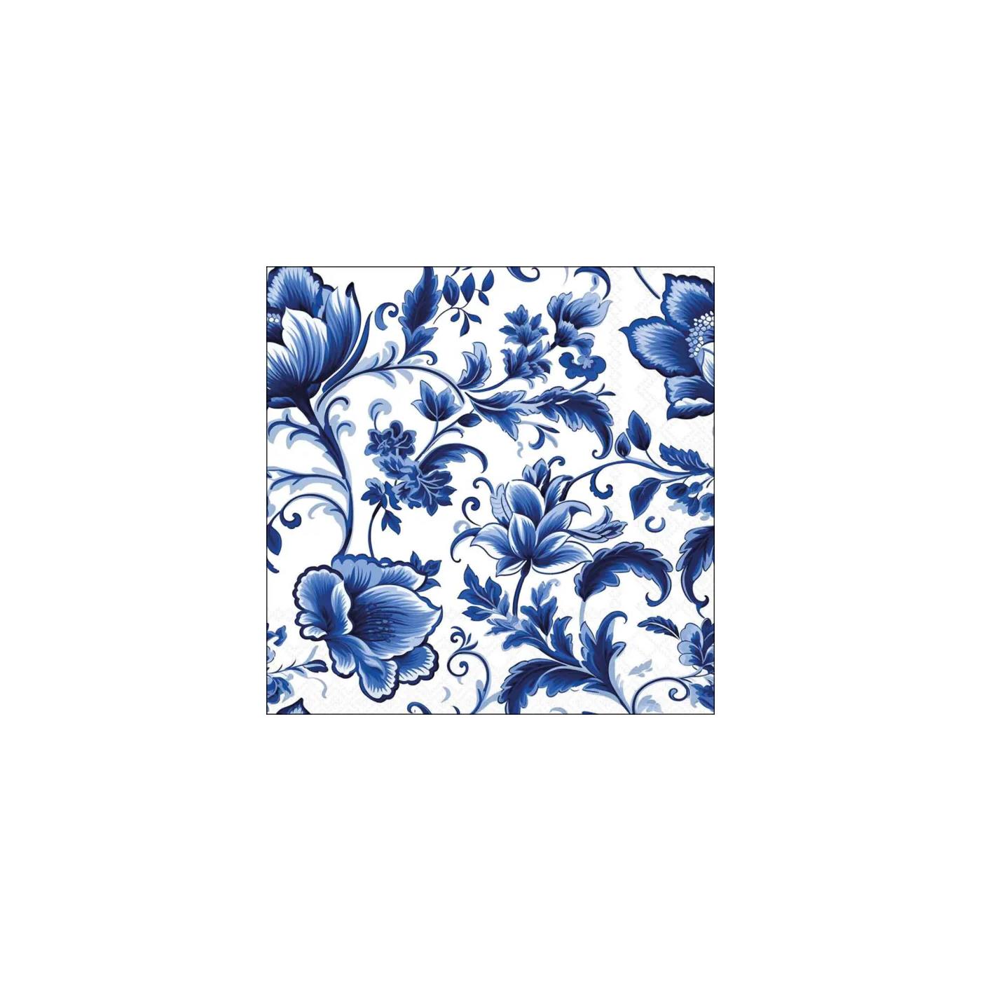 Servetten 25cm delft blauw florals