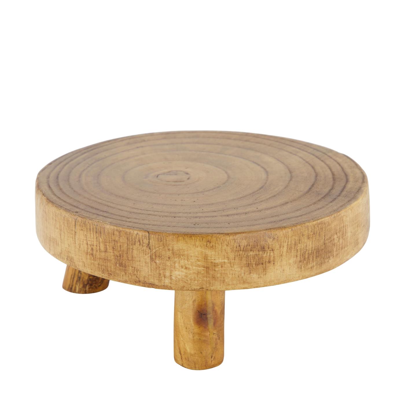 Dienblad hout op voet Ø19,5x8cm