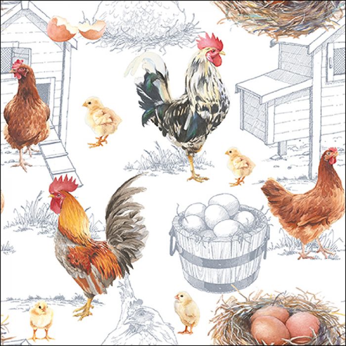 Ambiente Servetten Chicken Farm 25cm