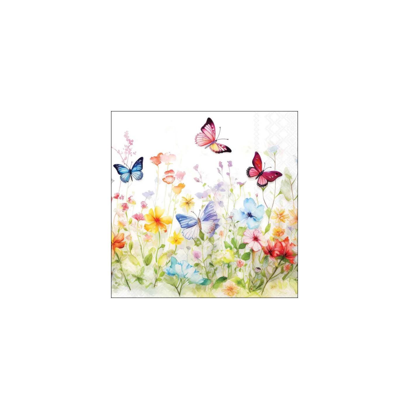 Servetten 33cm butterflies in field
