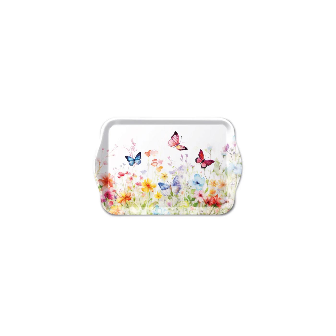 Tray 13x21cm butterflies in field