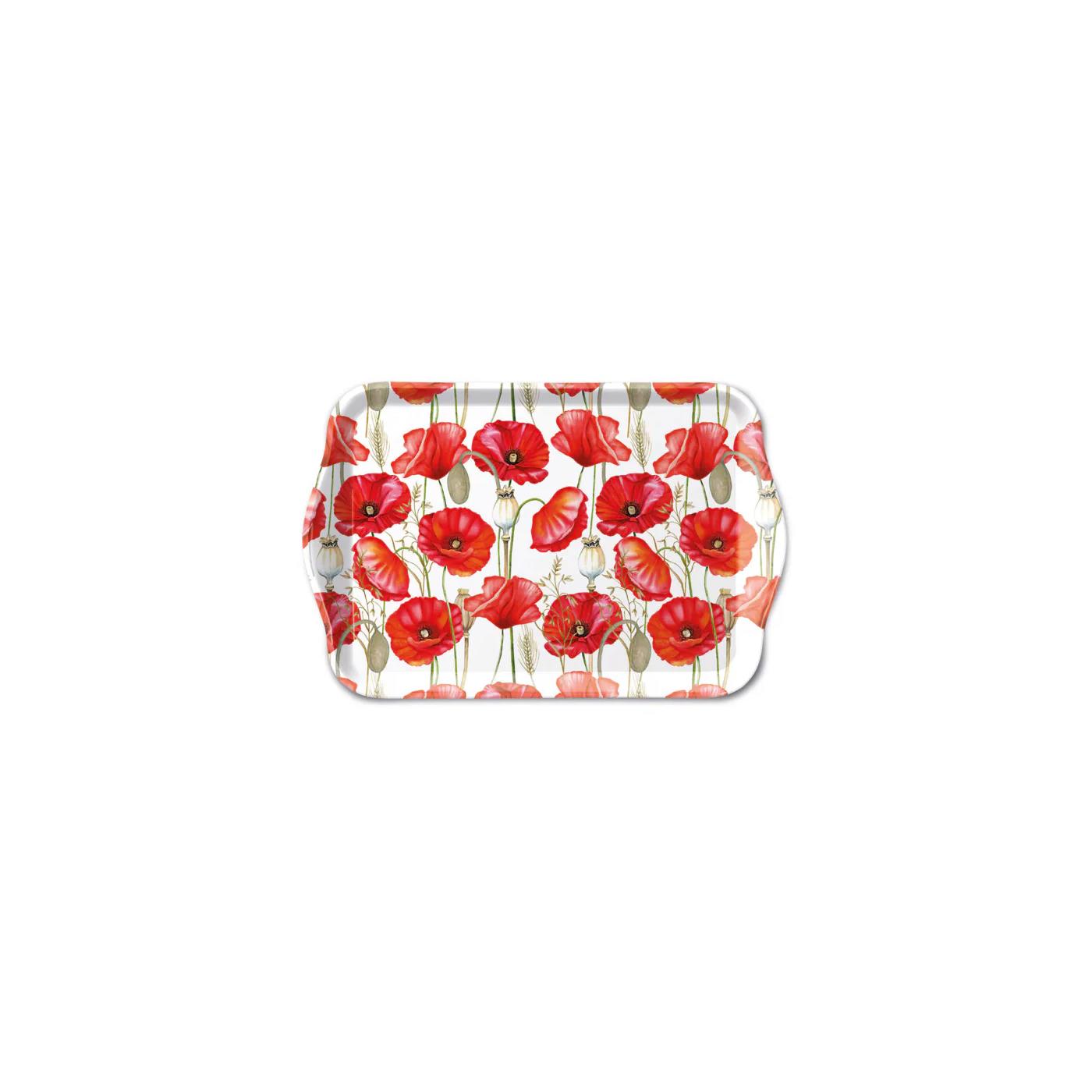 Tray melamine 13x21cm Poppy all over wit