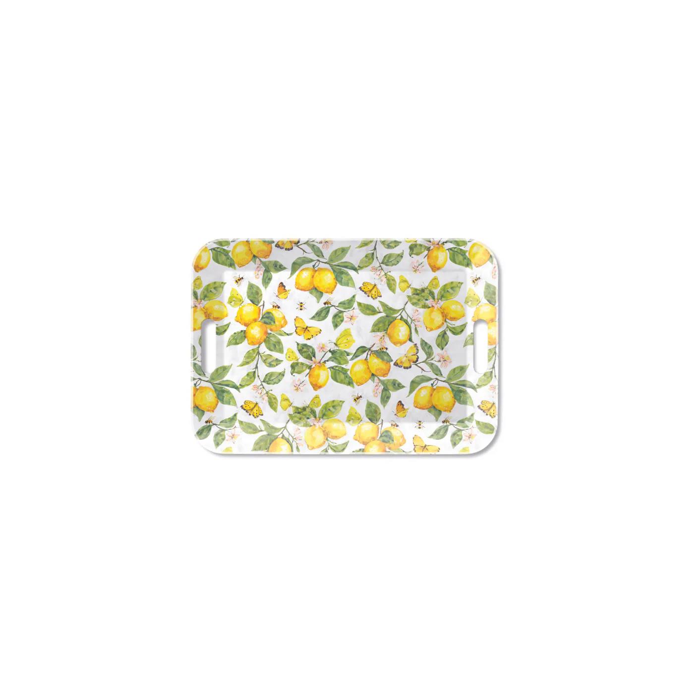 Tray melamine 33x47cm fresh lemons wit