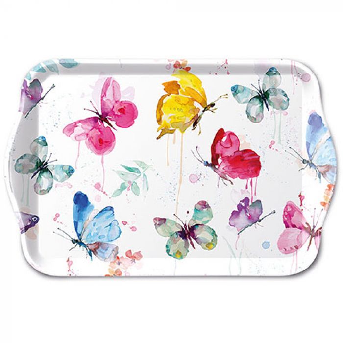 Ambiente Tray Melamine Vlinders 13x21cm