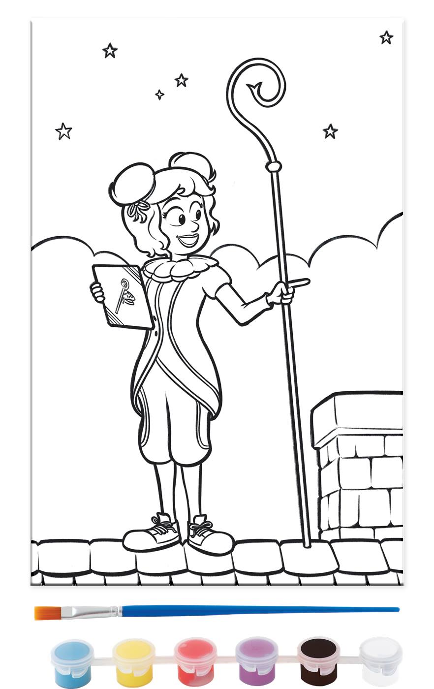 De Club van Sinterklaas schilder je eigen canvas 29,7x19,5cm