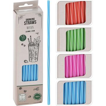Rietjes kunststof 50 stuks herbruikbaar