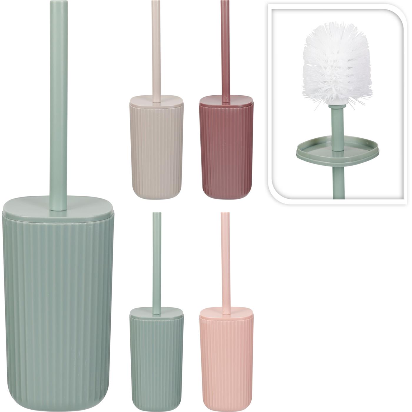 Toiletborstel in houder 4ass