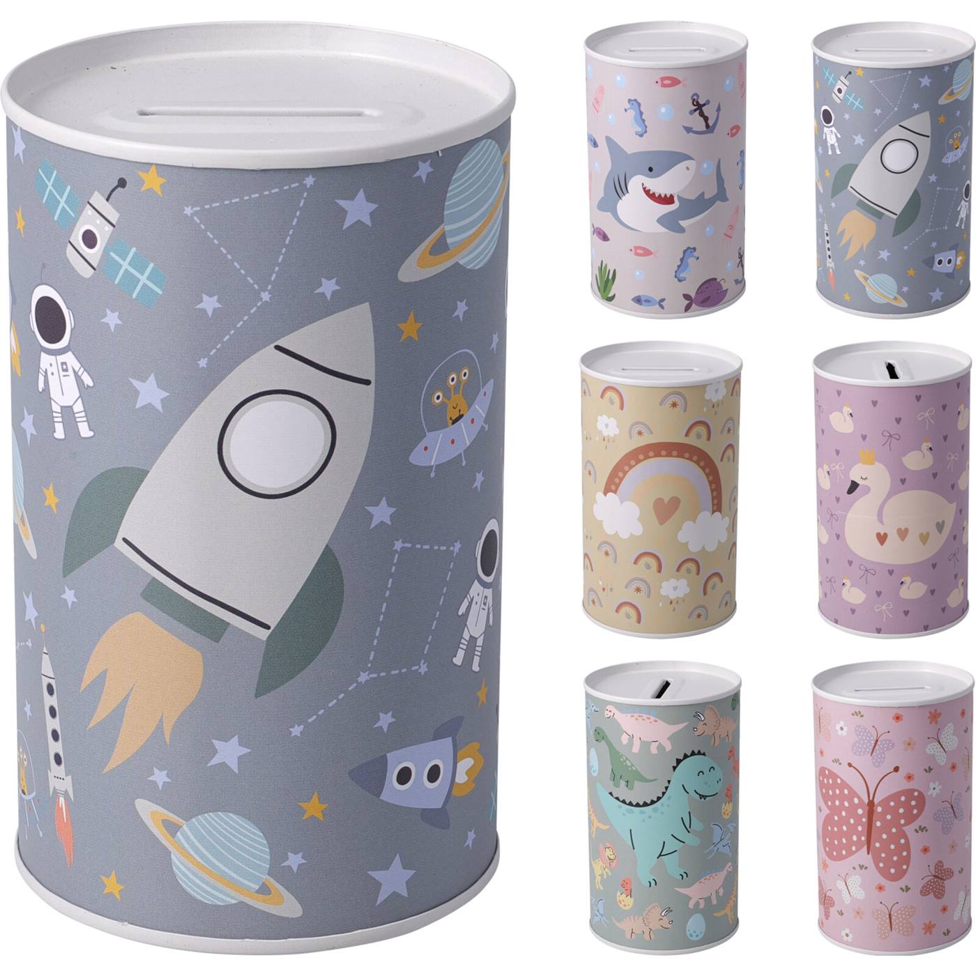 Spaarpot dia 80xh127mm 6ass