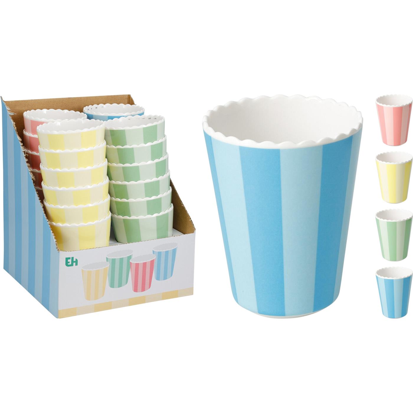 Beker melamine Ø8xH10cm streep