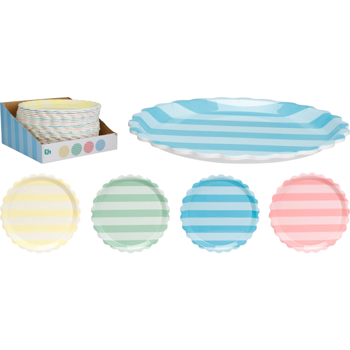 Bord plat melamine ø25cm streep