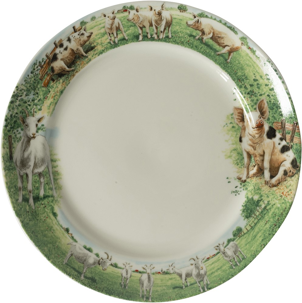 Wiebe's Farm Bord geit varken Ø25cm 6st