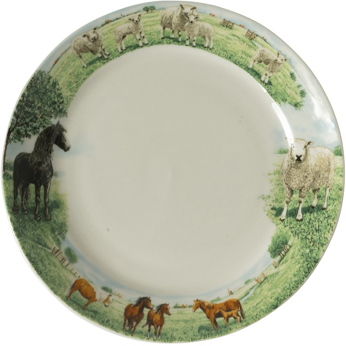 Wiebe's Farm Bord paard schaap Ø18cm 6st