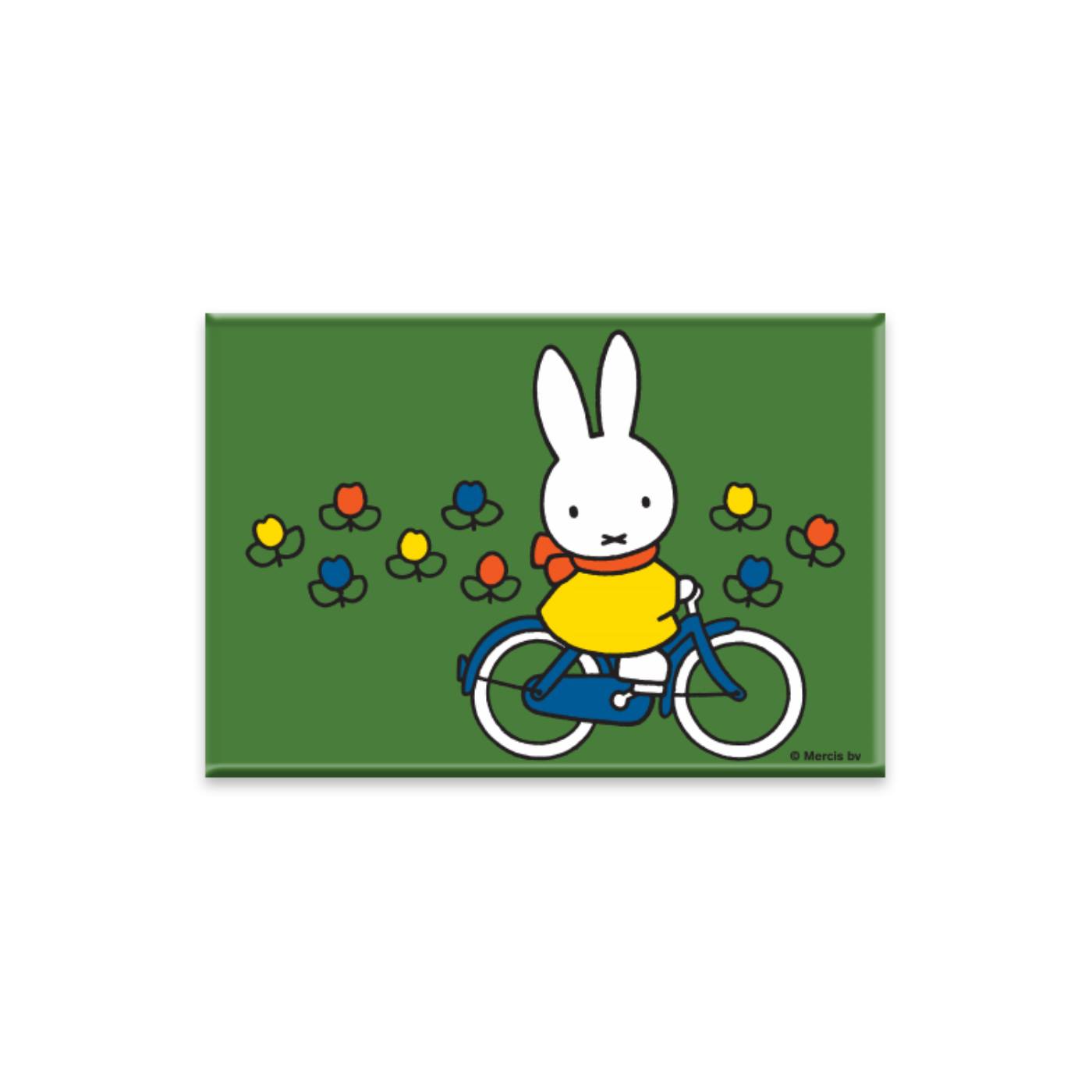 Magneet nijntje fiets groen 8x5,5cm