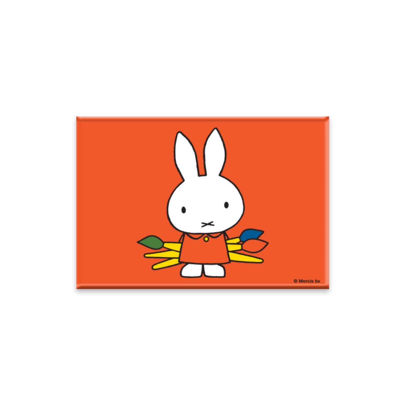 Magneet nijntje artiest oranje 8x5,5cm