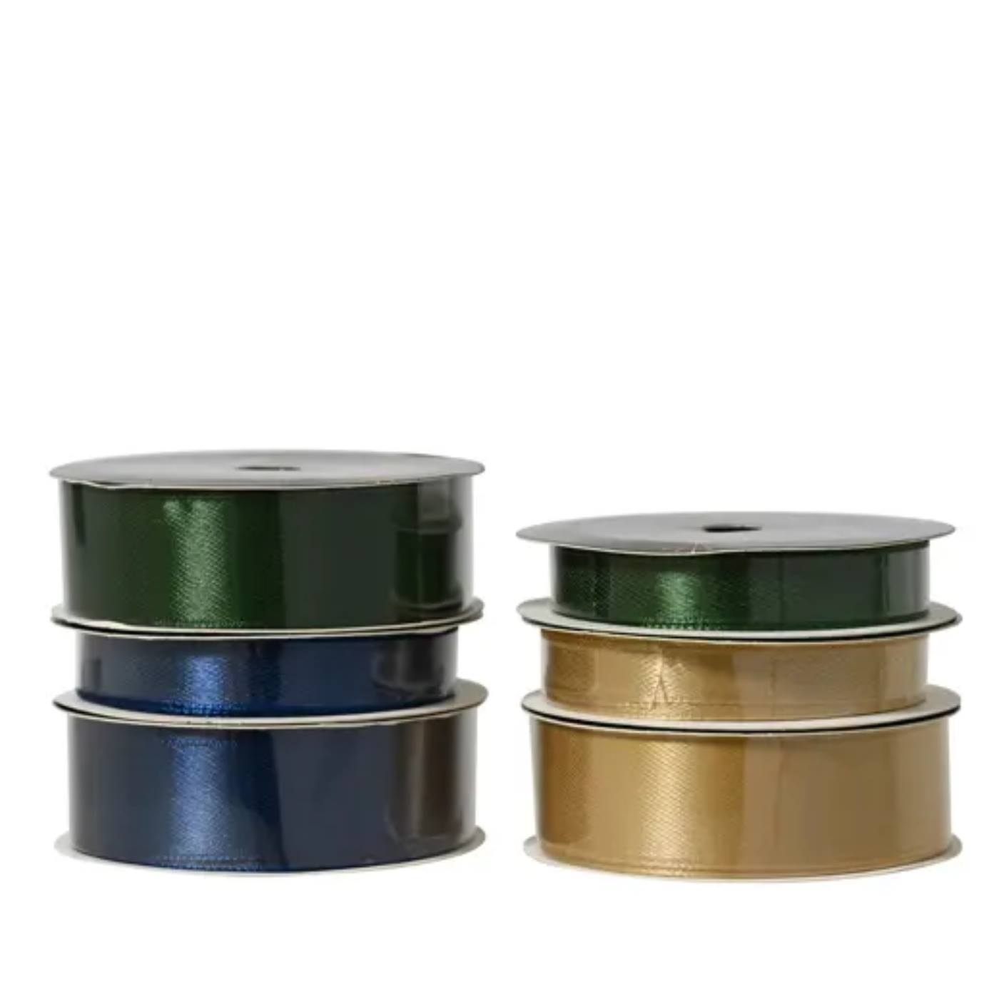 Lint polyester satin goud/groen/blauw