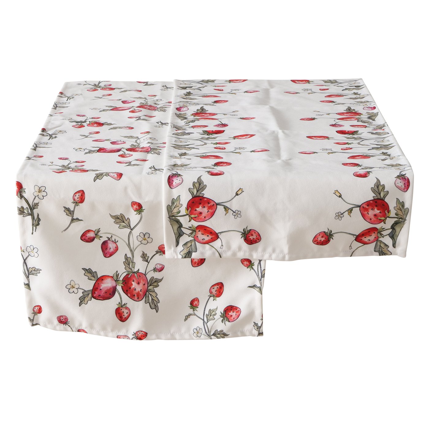 Tafelloper aardbei polyester 40x142cm