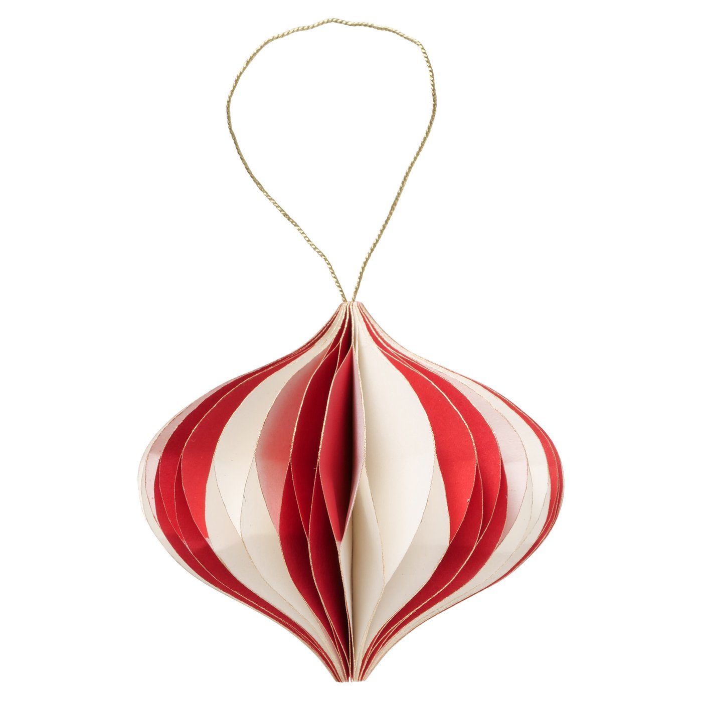Kerstbal Yorki ovaal Ø10cm rood/wit papi