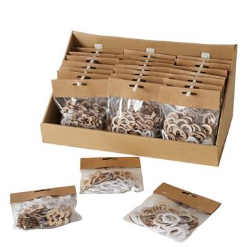 Strooi decoratie hout pasen 48-delig