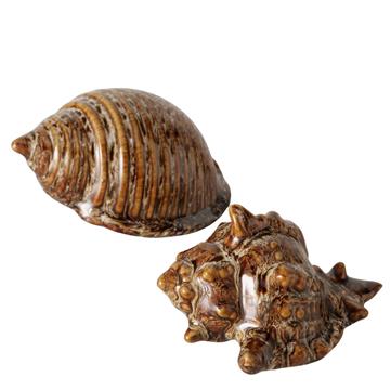 Boltze Home Deco schelp keramiek 10x5cm