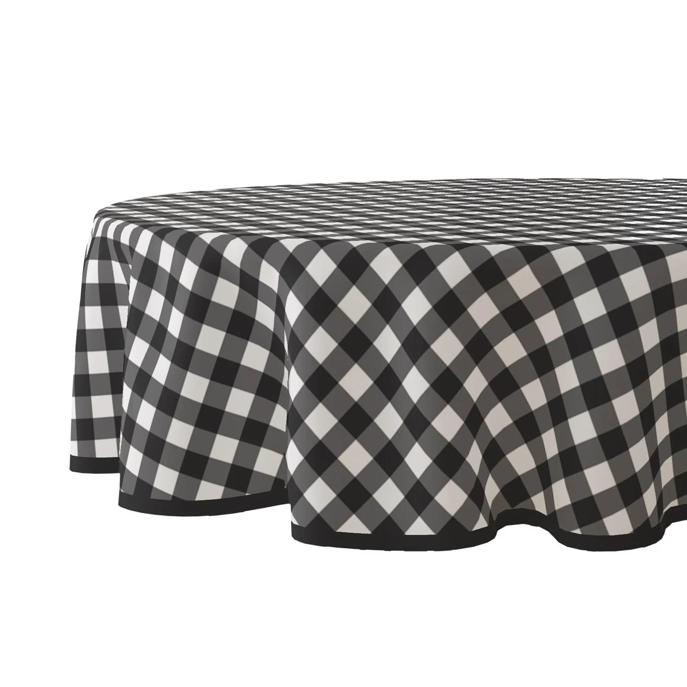 Tafelzeil rond ruit zwart - 160cm