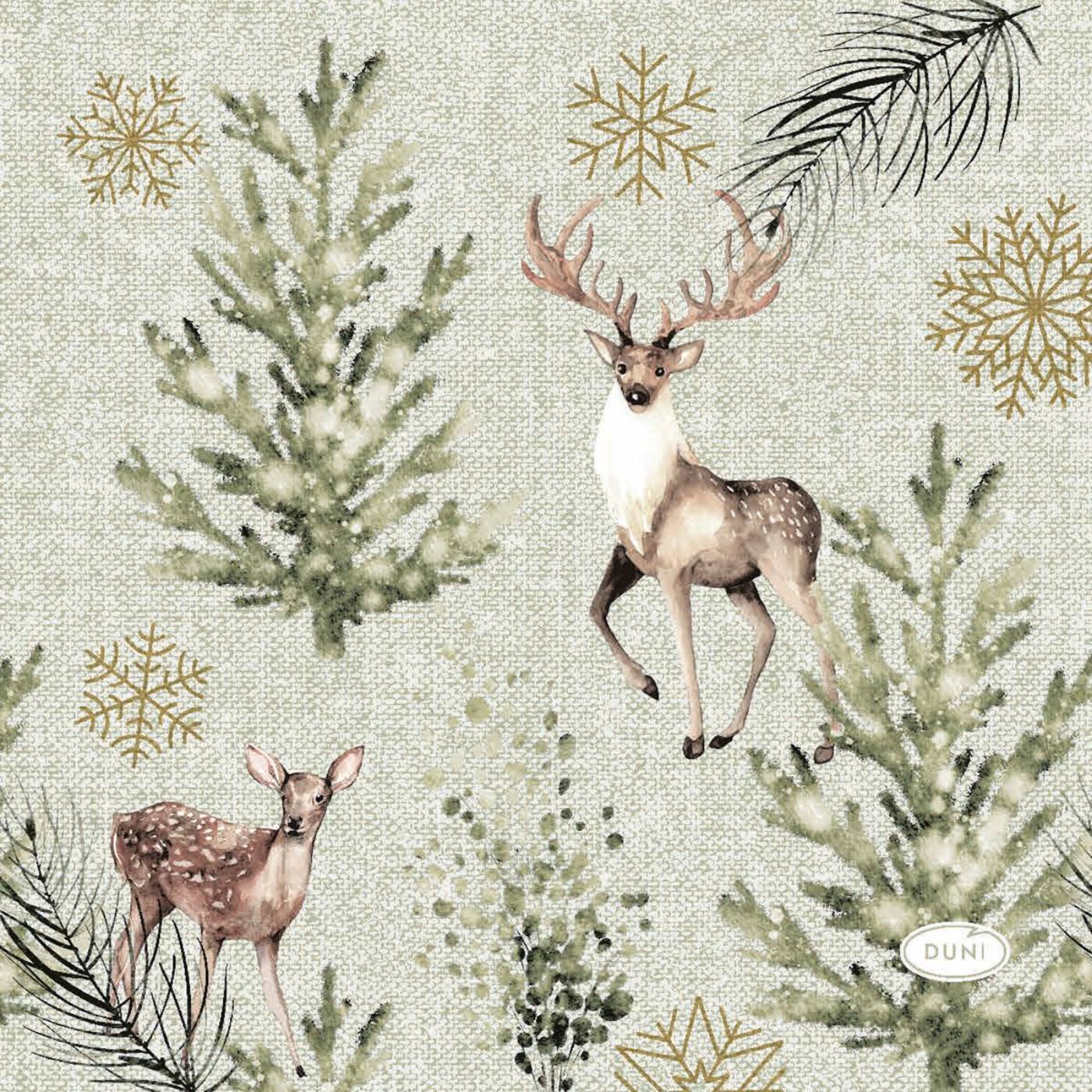Servetten Elegant Deer 24x24cm