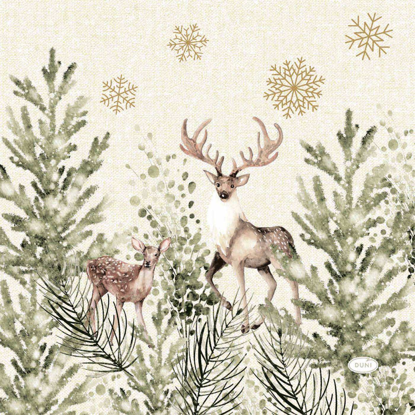 Servetten Elegant Deer 33x33cm