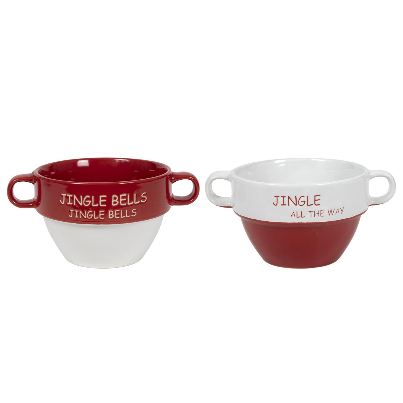Soepkom jingle bells Ø12.5cm keramiek