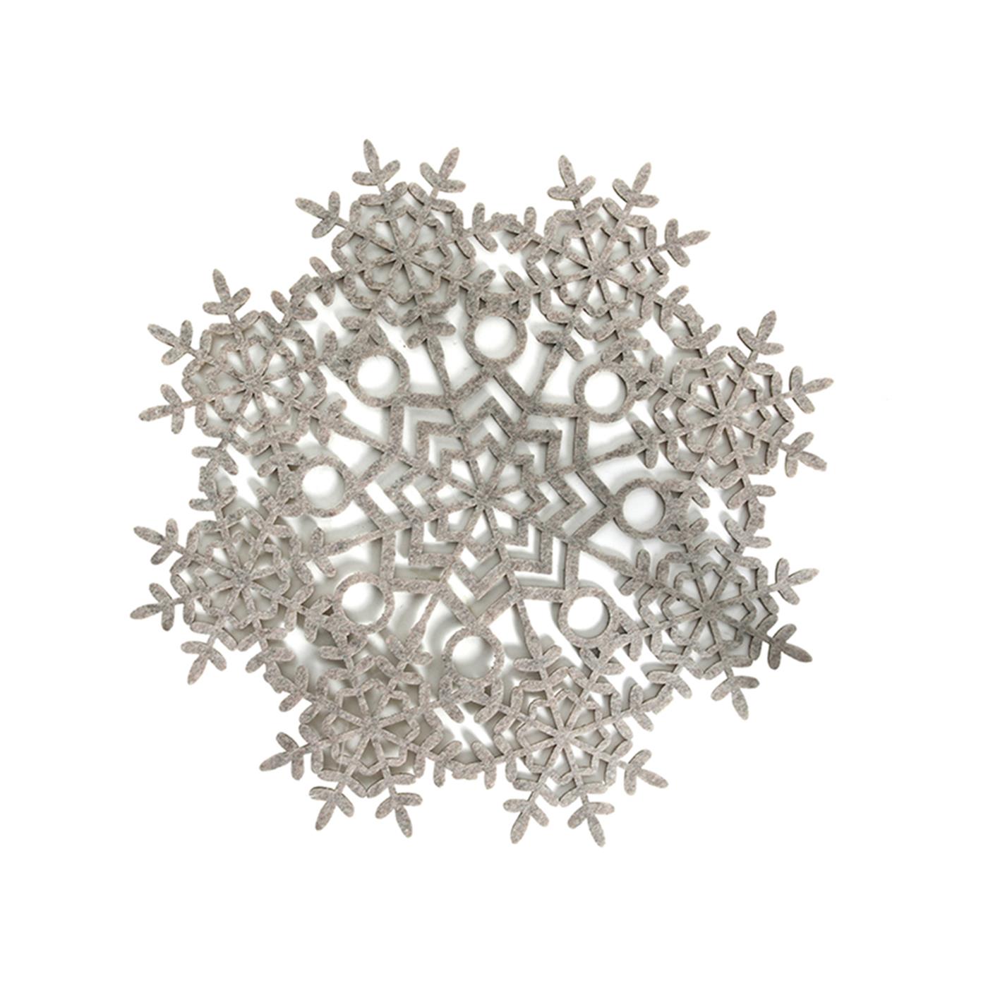 Placemat vilt snowflake grijs Ø38cm