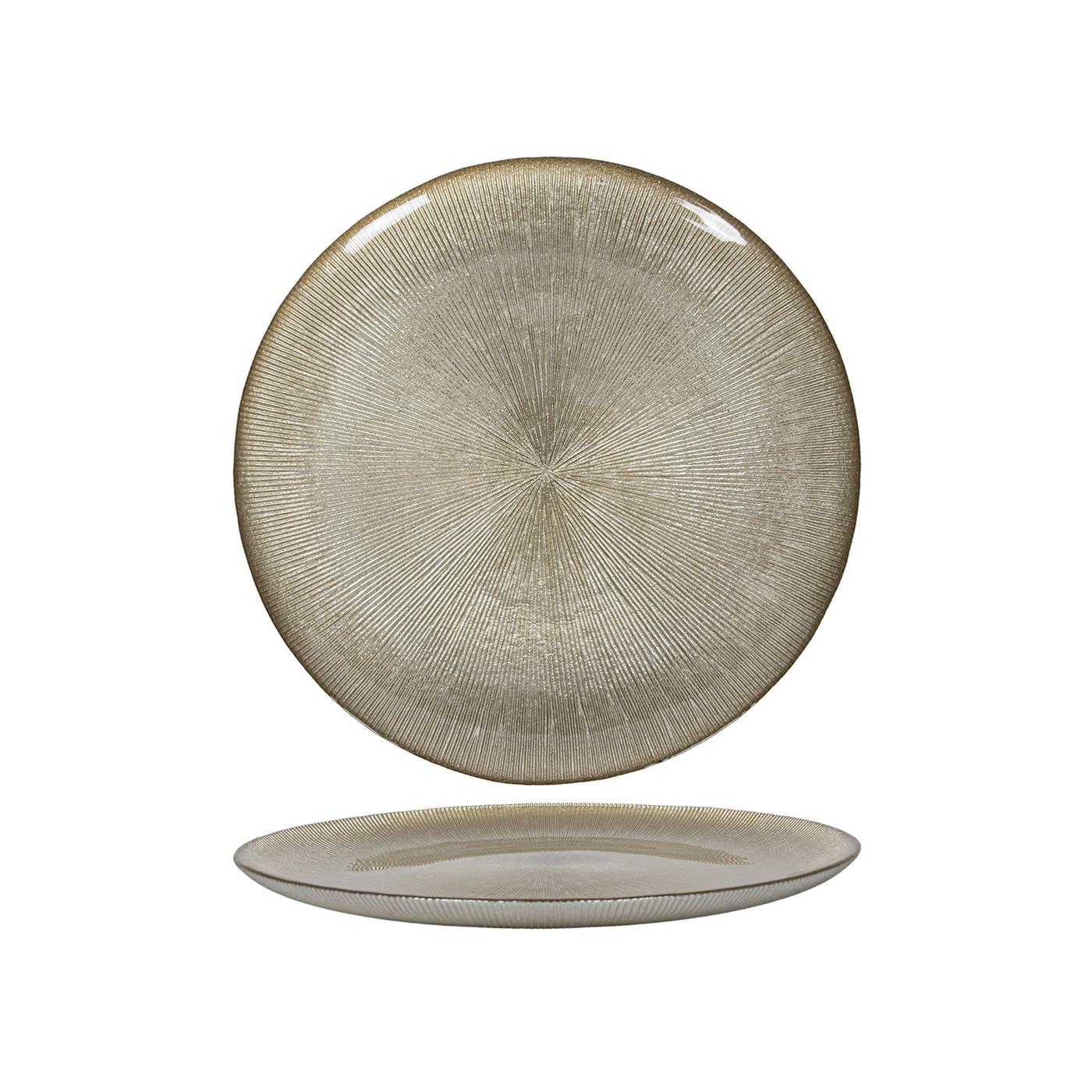 Dinerbord glas Ø27x2cm mat goud